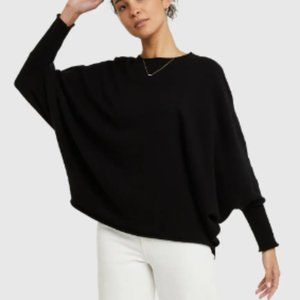 Quince Mongolian Cashmere Batwing Sweater Black One Size S/M